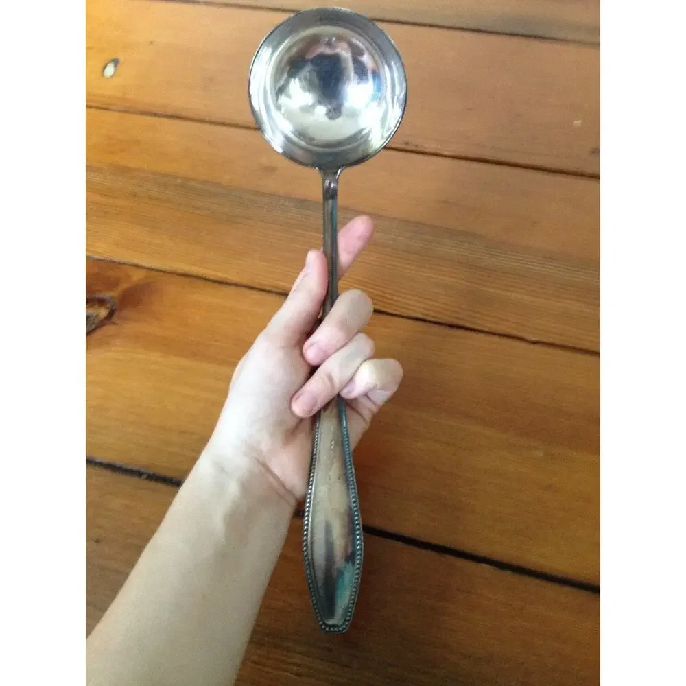 Vtg Bruckmann Silverplate B90 Soup Punch Ladle Serving Spoon Antique Flatware